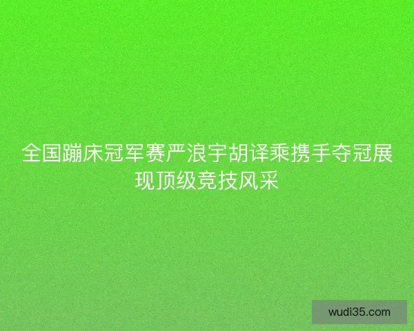 全国蹦床冠军赛严浪宇胡译乘携手夺冠展现顶级竞技风采